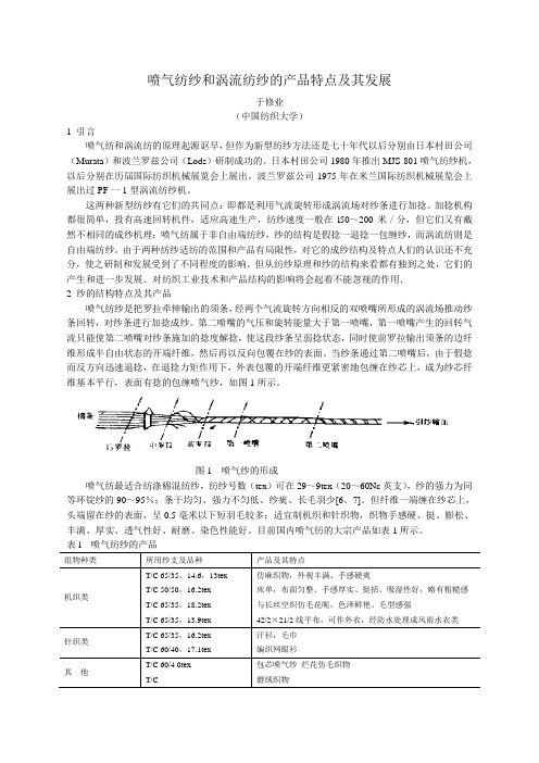 喷气纺纱和涡流纺纱的产品特点及其发展