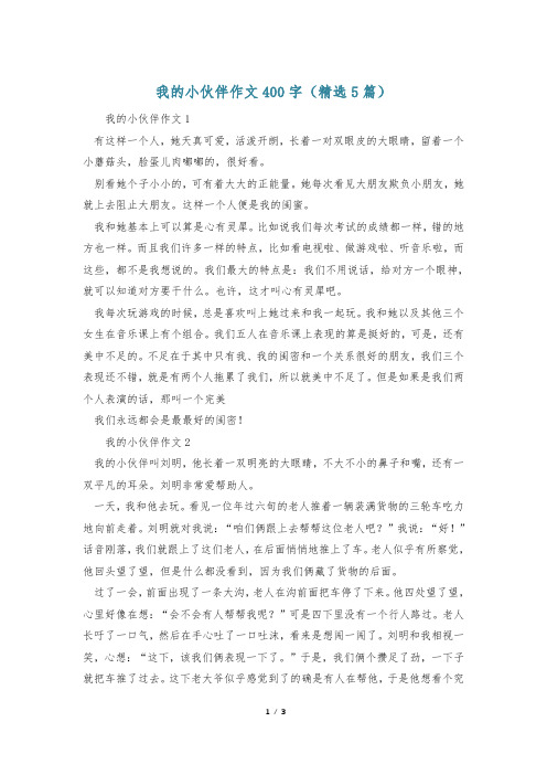 我的小伙伴作文400字(精选5篇)