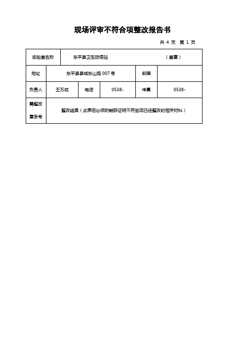 2011正式版现场评审不符合项整改报告书(1)