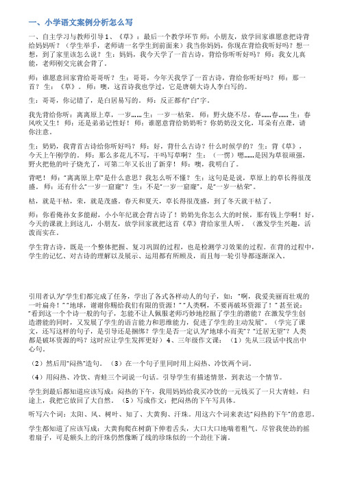 小学语文案例分析范文