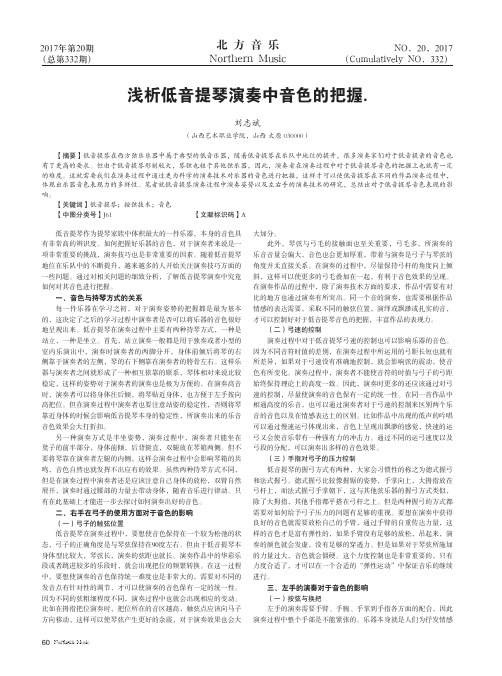 浅析低音提琴演奏中音色的把握