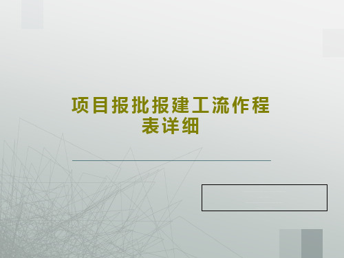 项目报批报建工流作程表详细65页PPT