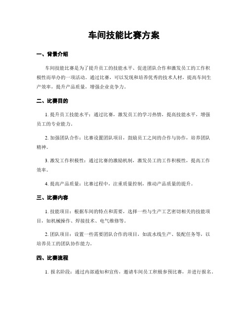 车间技能比赛方案