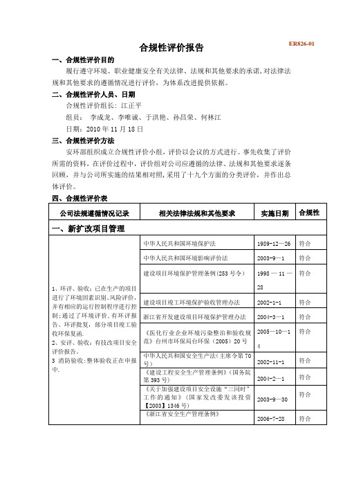 合规性评价报告