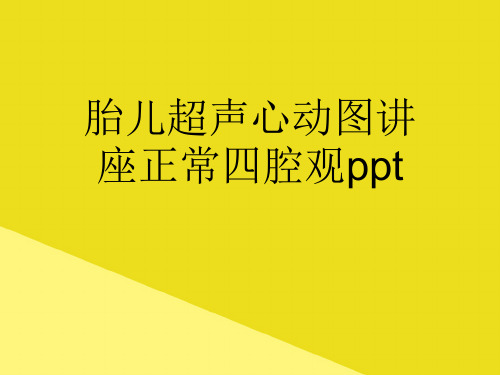 胎儿超声心动图讲座正常四腔观pptPPP文档(最全版)