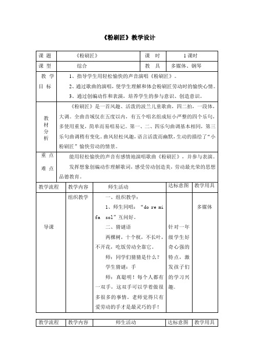 04-25-1一年级下册音乐教案-7 《粉刷匠》 ︳人音版 (五线谱)  (5)