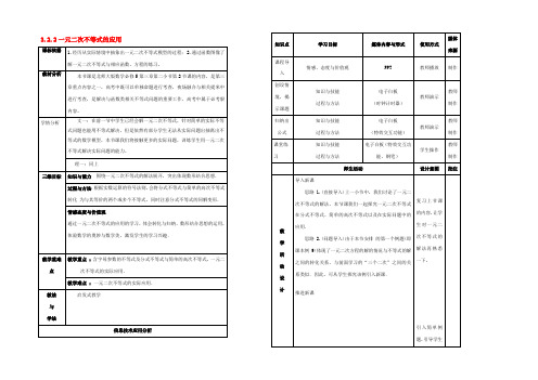 数学 第三章 不等式 3.2.2 一元二次不等式的应用教案 北师大版必修5 教案