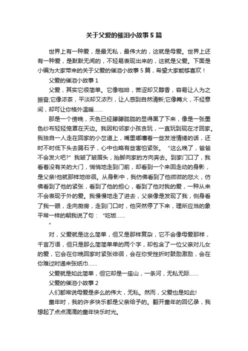 关于父爱的催泪小故事5篇