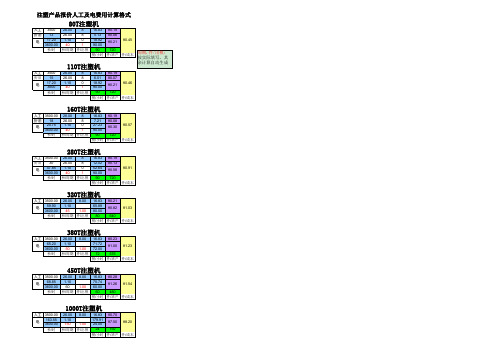 注塑人工电费 计算格式