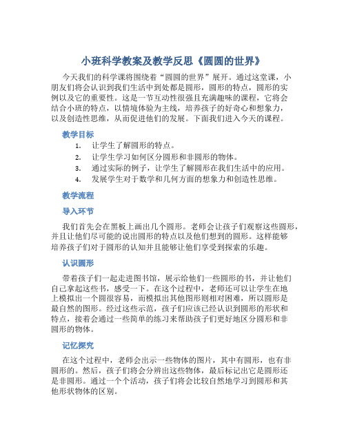 小班科学教案及教学反思《圆圆的世界》