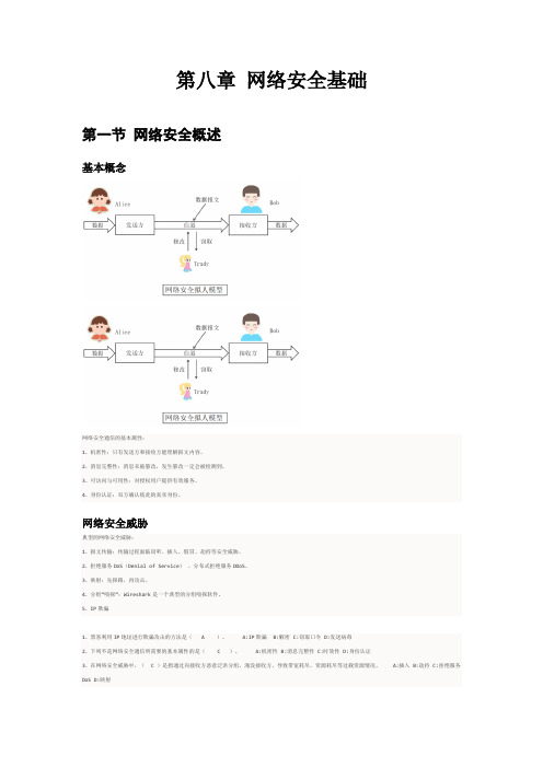 《计机算网络原理》学习笔记总结 - 第八章 网络安全基础