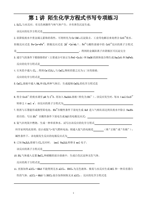 第1讲 陌生化学方程式书写专项练习
