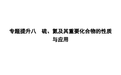 人教版高中化学必修一课件：第四章 专题提升八 硫、氮及其重要化合物的性质与应用(共19张PPT)