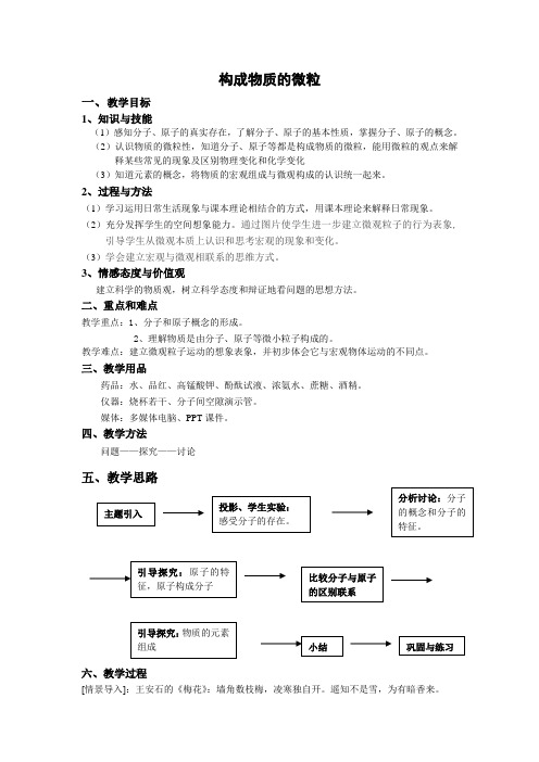 构成物质的微粒教案