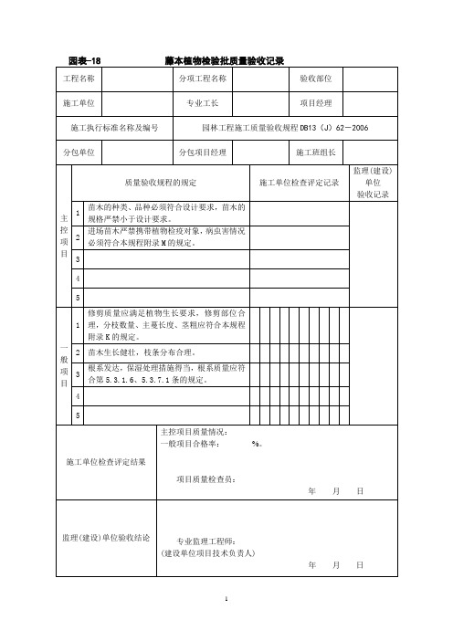 藤本植物检验批质量验收记录