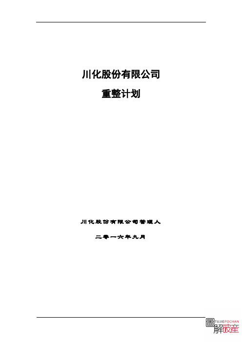 49川化股份有限公司 重整计划草案