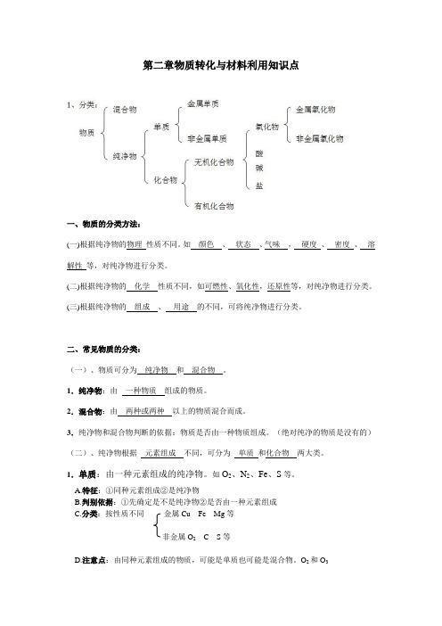 科学九上第二章知识点配套习题整理