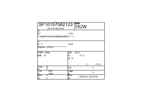 顺丰速运电子运单模板