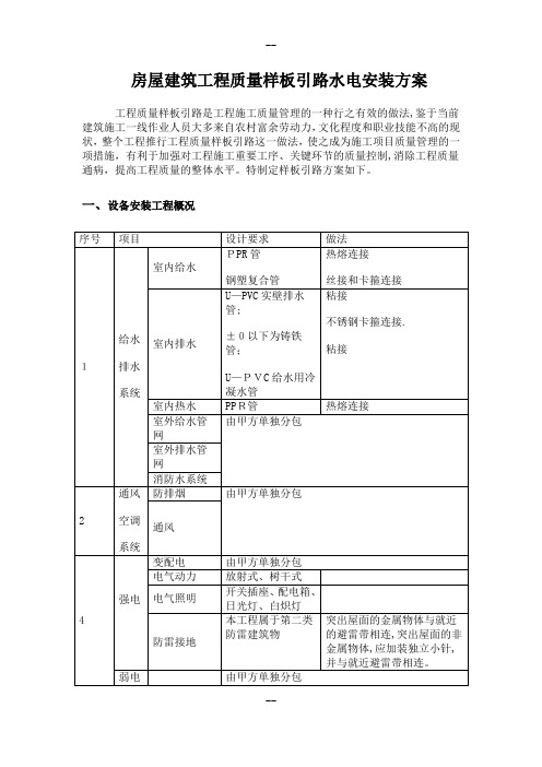 水电样板引路施工方案(精辟)