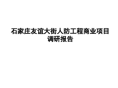 最新上传——人防工程商业项目调研报告