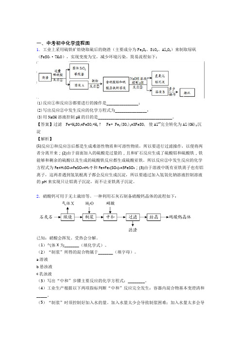 2020-2021培优 易错 难题流程图辅导专题训练含答案