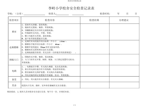 校舍安全检查记录