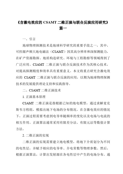 《含激电效应的CSAMT二维正演与联合反演应用研究》