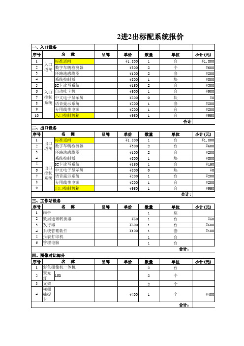 停车系统一进一出标配