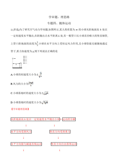 专题4 抛体运动-2021年高中物理解题技巧点拨(学审题,理思路)