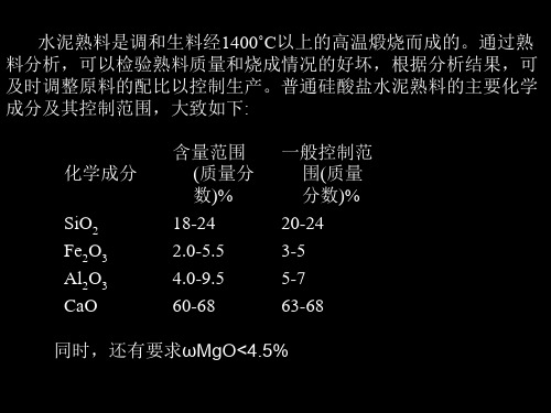 水泥熟料中主要成分含量测定