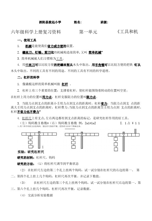 六年级科学上册第一单元知识点整理好的.doc