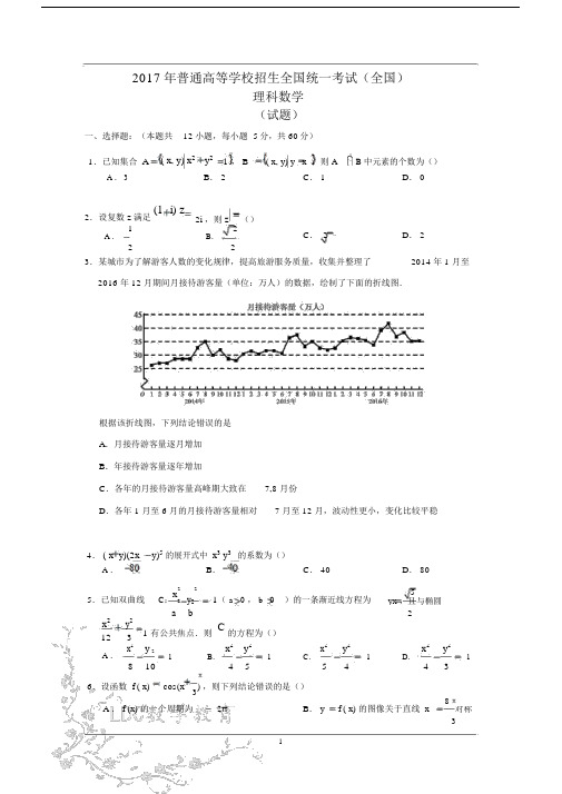 2017高考全国3卷理科数学试题以与答案