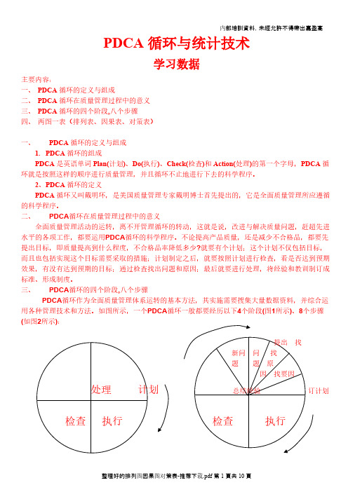 整理好的排列图因果图对策表-推荐下载