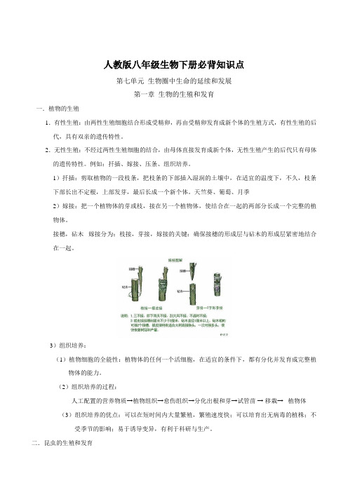 人教版八年级下册生物必背知识点整理