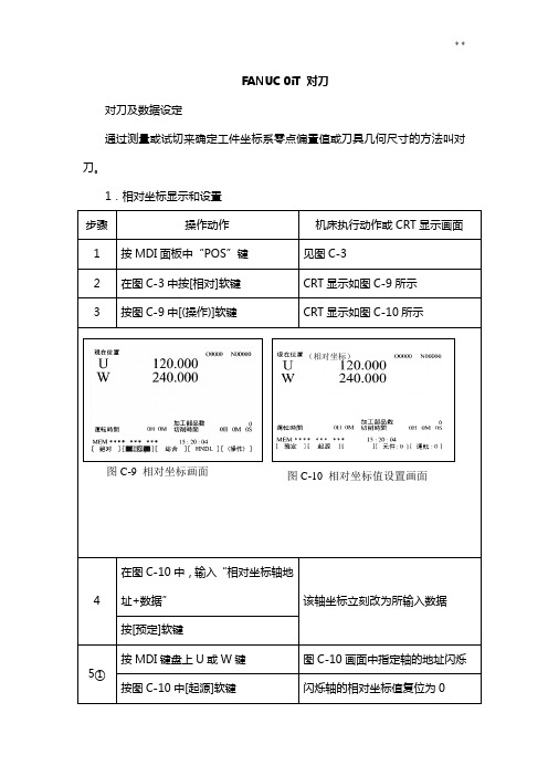 FANUC0iT对刀