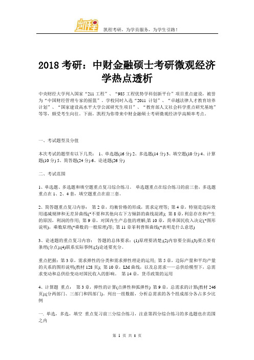 2018考研：中财金融硕士考研微观经济学热点透析