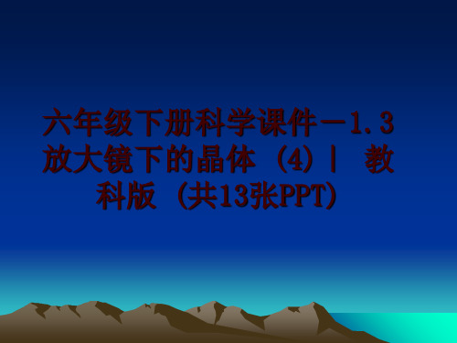 最新六年级下册科学课件-1.3放大镜下的晶体 (4)｜ 教科版 (共13张PPT)ppt课件