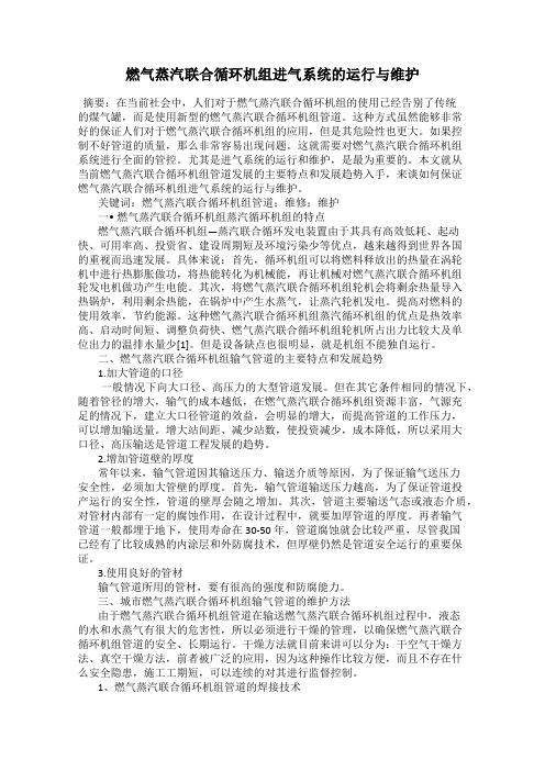 燃气蒸汽联合循环机组进气系统的运行与维护