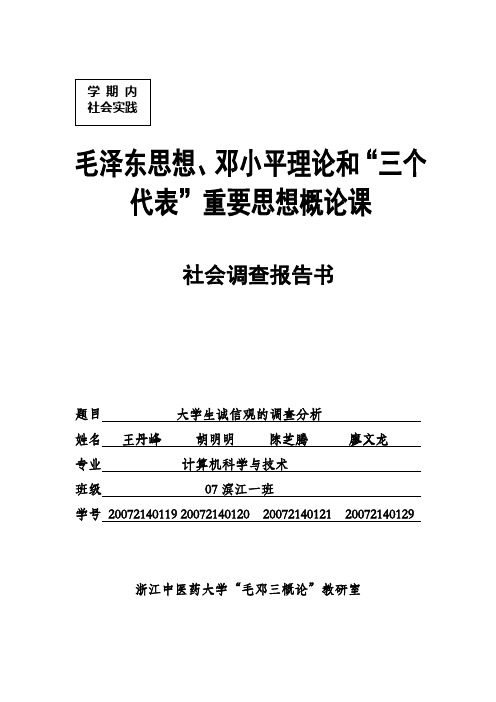 《毛邓三》社会调查报告