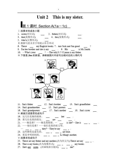 新人教版七年级上册七上全效学习第二单元含答案