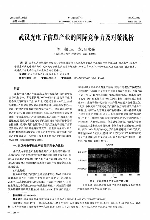 武汉光电子信息产业的国际竞争力及对策浅析