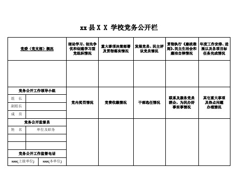 学校党务公开栏(样本)