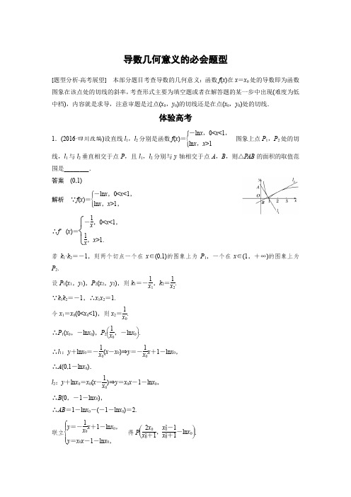 高中数学导数几何意义的必会题型