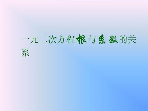 九年级上册数学：22.2.4《一元二次方程根与系数关系》课件(新人教版)