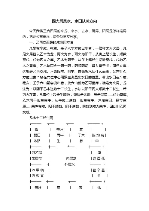 四大局风水、水口认龙立向