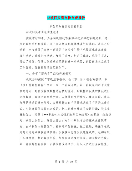 林改回头看自检自查报告(完整版)