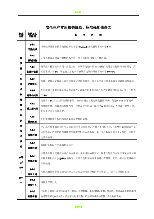 工程建设标准强制性条文(施工安全)2013年版