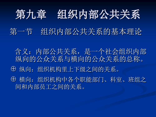 第九章 组织内部公共关系