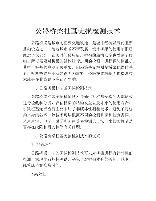 公路桥梁桩基无损检测技术