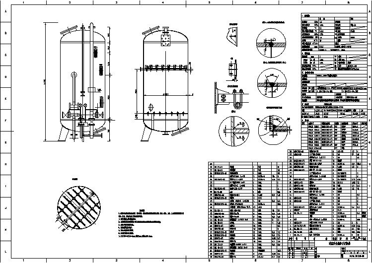 某公司设计逆流再生钠离子交换器总装CAD图纸